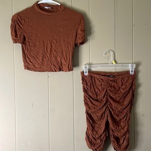 2 piece brown outfit